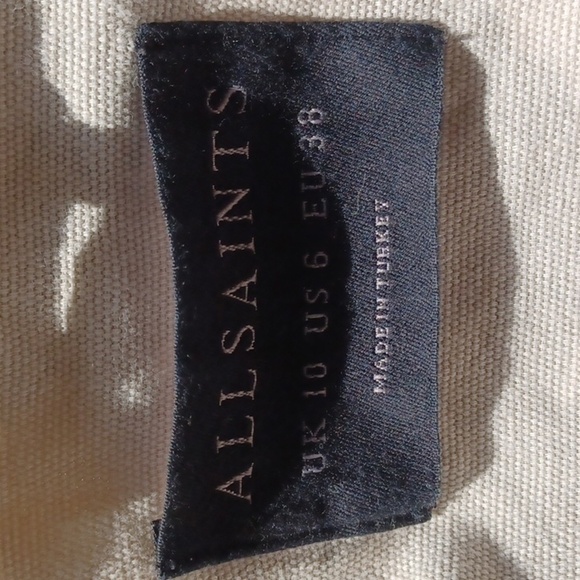 Allsaints Camo Green cropped shirt jacket, Distressed Hem, Oversized, 24" PTP - Picture 7 of 8